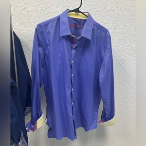 Robert Graham Purple Long Sleeve Button Up Shirt, size XL